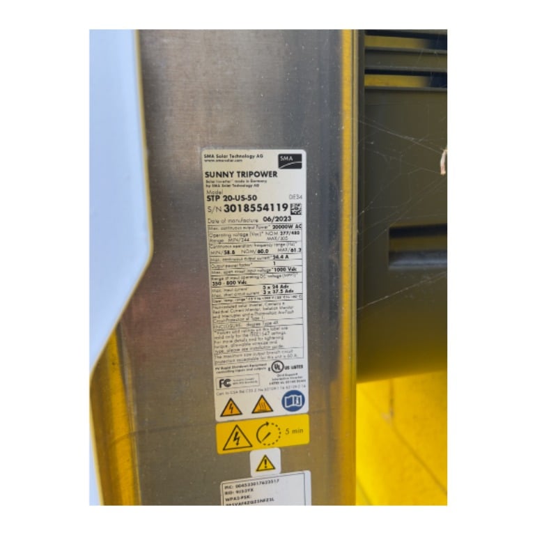 SMA SUNNY TRIPOWER X 20kW 480/227V Three Phase String Inverter — image 3