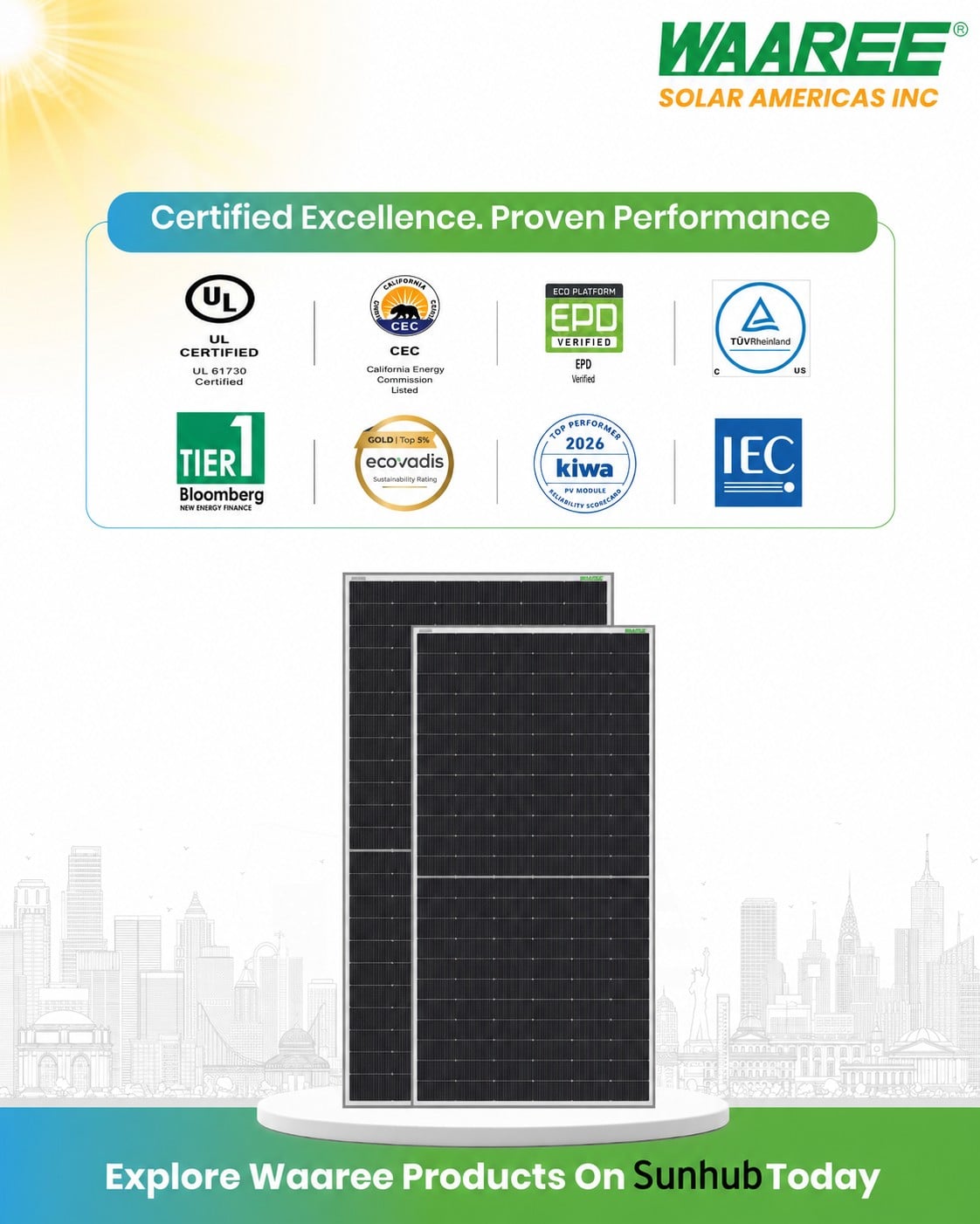WAAREE 580W 144 N-Type Cells Bifacial Solar Panel — image 7