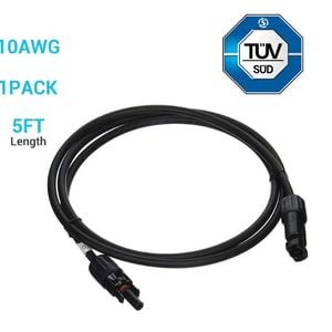 Renogy Solar Panel Extension Cable 5ft 10AWG (Single) Image