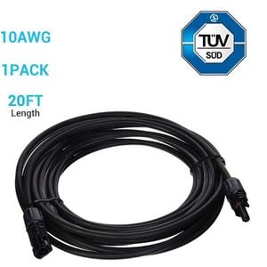 Renogy Solar Panel Extension Cable 20ft 10AWG (Single) Image
