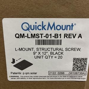 Quick Mount PV Flash Mount SS BLK 9 x 12 In Image