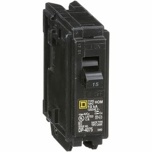 Schneider Electric 15A 120/240 VAC Single Pole Circuit Breaker