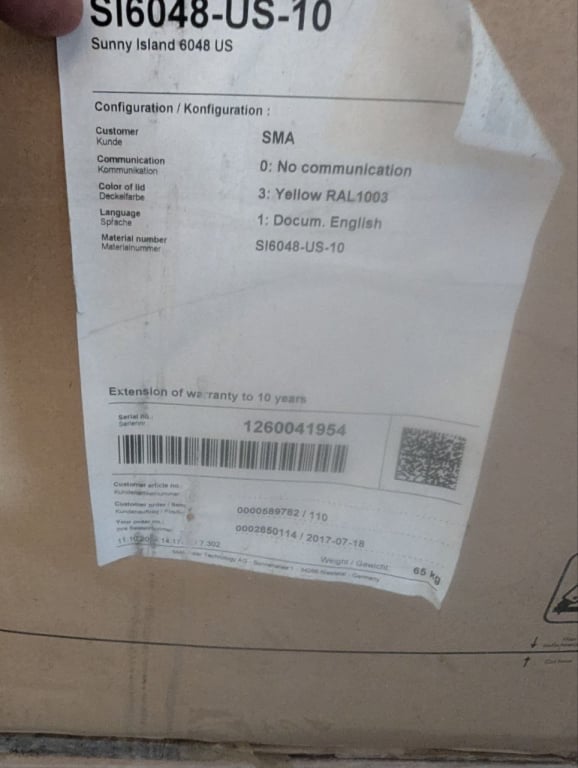 SMA Sunny Island 6048-US Off Grid Inverter — image 2