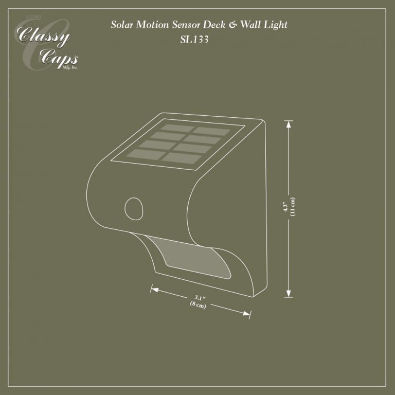 Classy Caps Solar Motion Sensor Black Deck & Wall Light — image 2