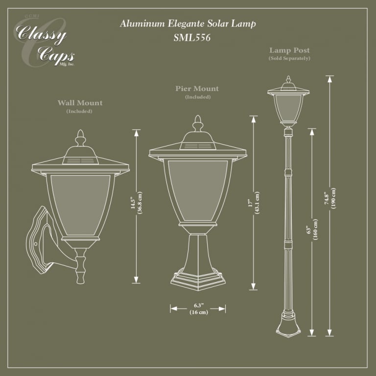 Classy Caps Elegante Solar Lamp Aluminum (Black) — image 3