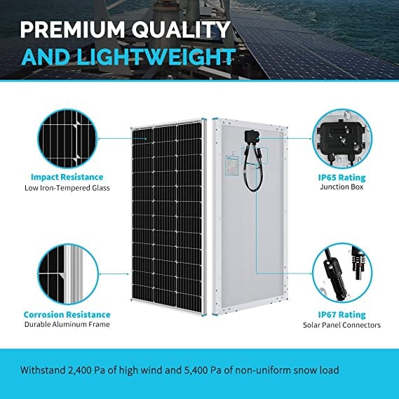 Renogy 400 Watt 12 Volt Solar RV Kit w/ 30Amp Charge Controller — image 5