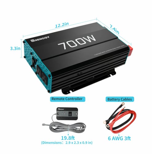 Renogy 700W 12V Pure Sine Wave Inverter — image 2