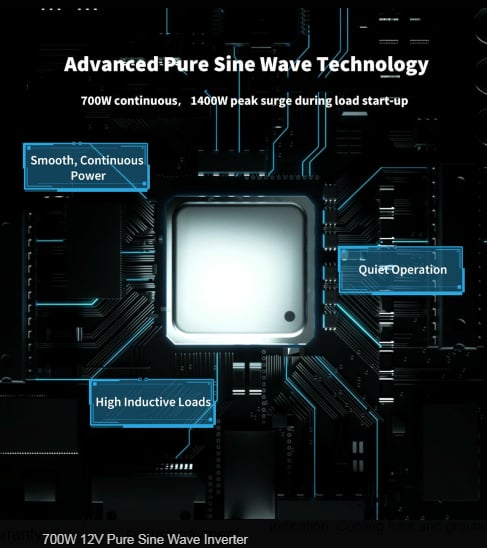 Renogy 700W 12V Pure Sine Wave Inverter — image 5