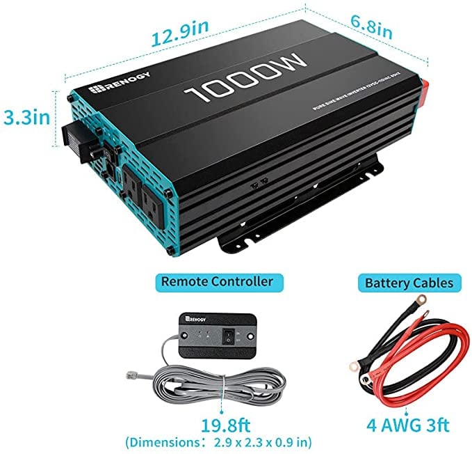 Renogy 1000W 12V Pure Sine Wave Inverter — image 1