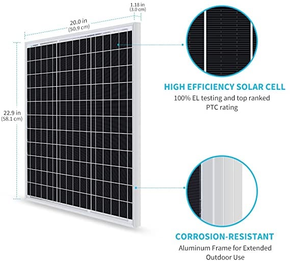 Renogy 50 Watt 12 Volt Monocrystalline Solar Panel — image 2