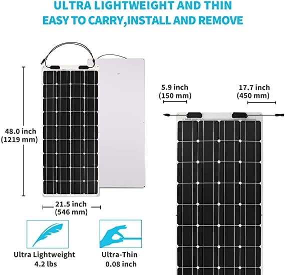 Renogy 100 Watt 12 Volt Flexible Monocrystalline Panel — image 3