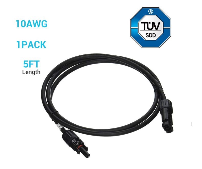 Renogy Solar Panel Extension Cable 5ft 10AWG (Single) — image 1