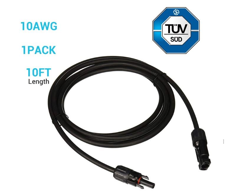 Renogy Solar Panel Extension Cable 10ft 10AWG (Single) — image 1