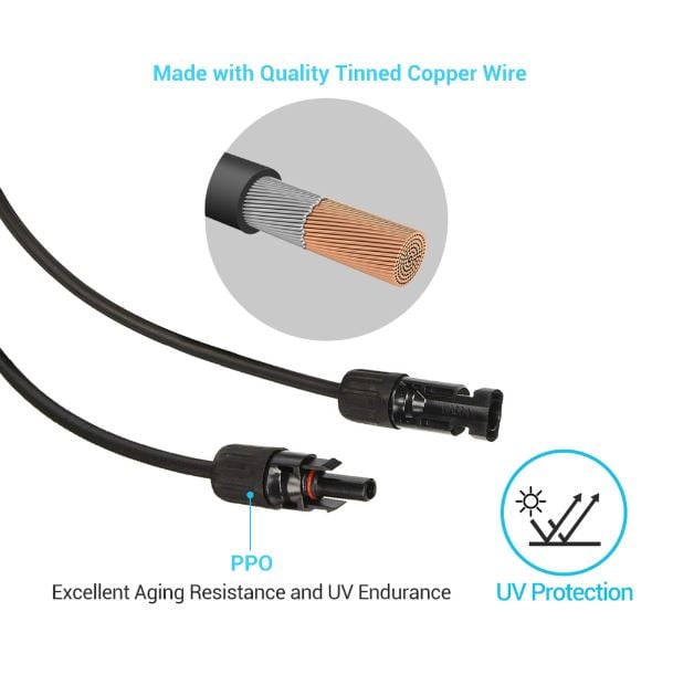 Renogy Solar Panel Extension Cable 10ft 10AWG (Single) — image 6