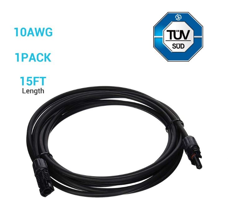 Renogy Solar Panel Extension Cable 15ft 10AWG (Single) — image 1