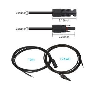 Renogy Solar Panel to Charge Controller Kit 10 ft 12AWG — image 1