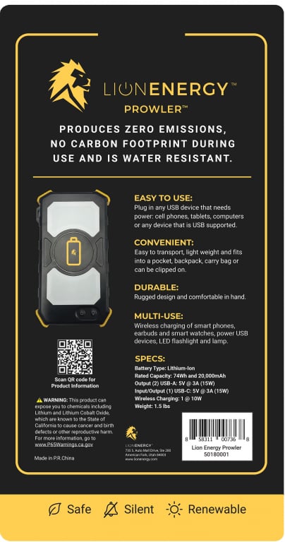 Lion Energy Prowler 74Wh 20000 mAh Power Bank — image 4