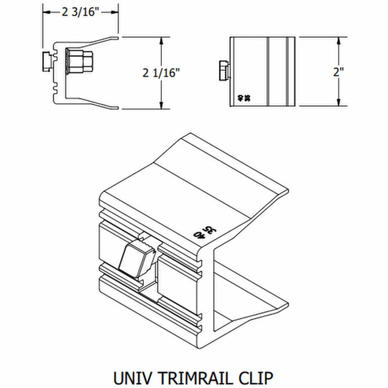 UNIRAC SFM Trimrail V2 Univ Clip W/HDW (Priced as each) — image 1