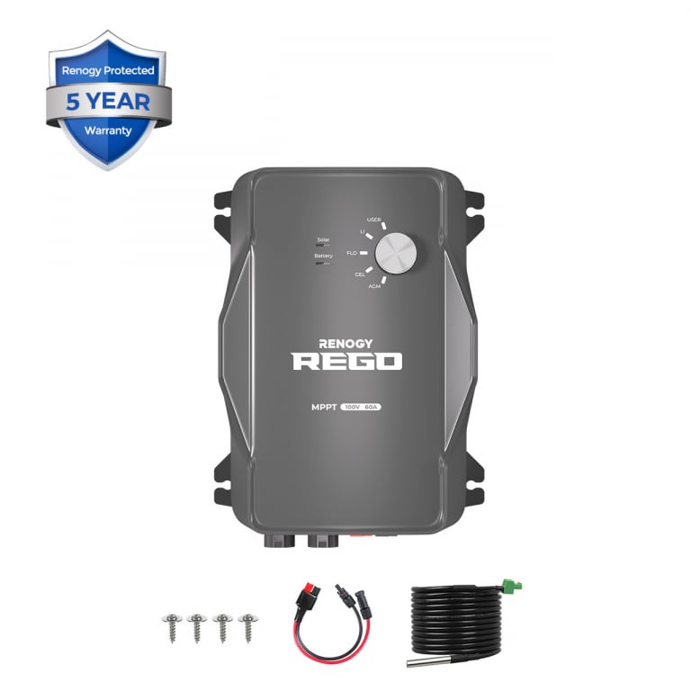 Renogy REGO 12V/60A MPPT Solar Charger with 10FT 6AWG — image 1