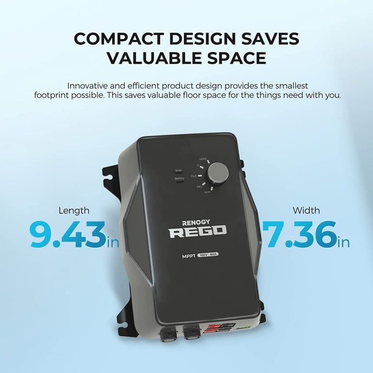 Renogy REGO 12V/60A MPPT Solar Charger with 10FT 6AWG — image 2