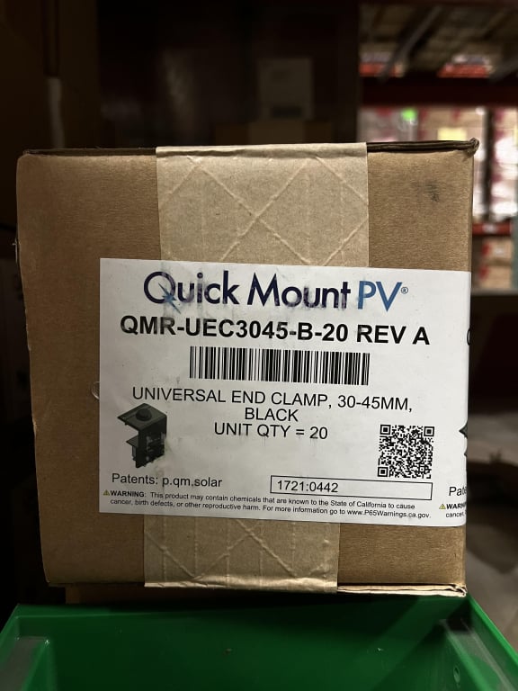Quick Mount PV Universal End Clamp 30-45mm — image 1
