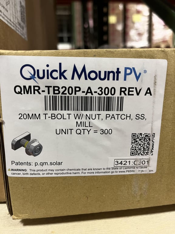 Quick Mount PV MLPE MNT T-Bolt 20MM — image 1