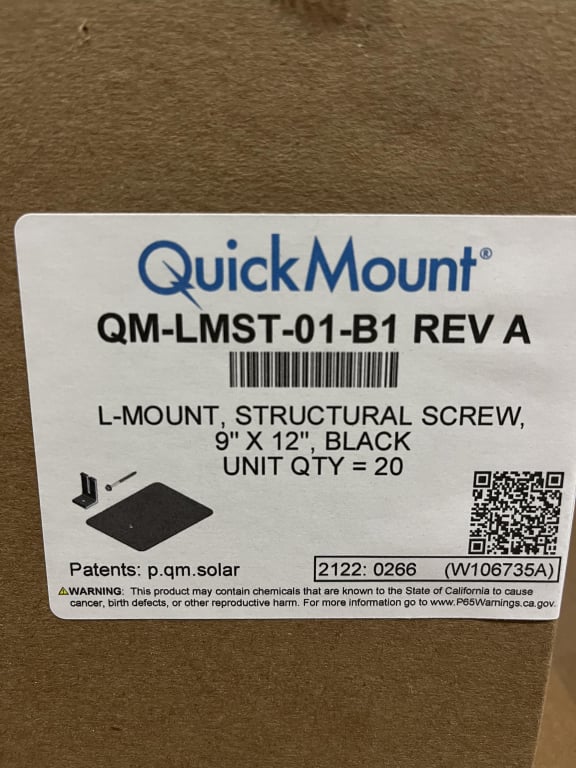 Quick Mount PV Flash Mount SS BLK 9 x 12 In — image 1
