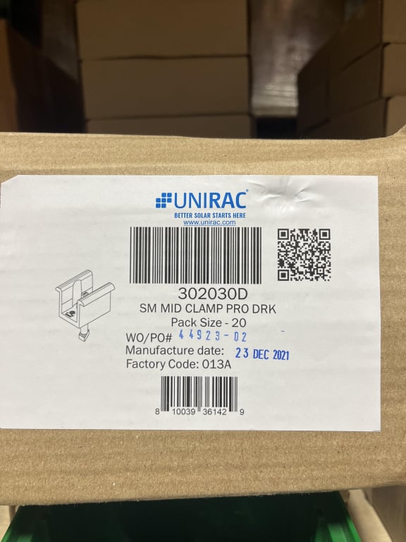 Unirac SolarMount Dark Mid-Clamp — image 1