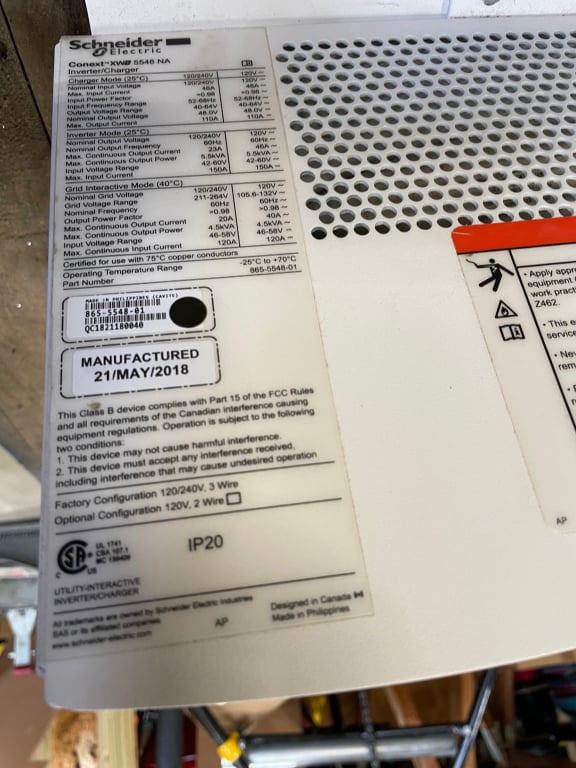 Schneider Electric XW+ Conext Hybrid Inveter/Charger — image 6