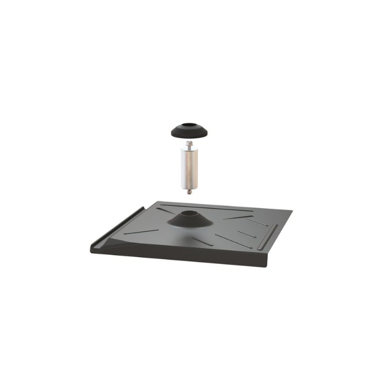 Pegasus Solar Flat Tile Flashing W/ Post  EPDM Boot - Black — image 1