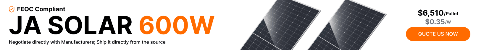 JA Solar 600W N-Type 144 Cells Bifacial Solar Panel
