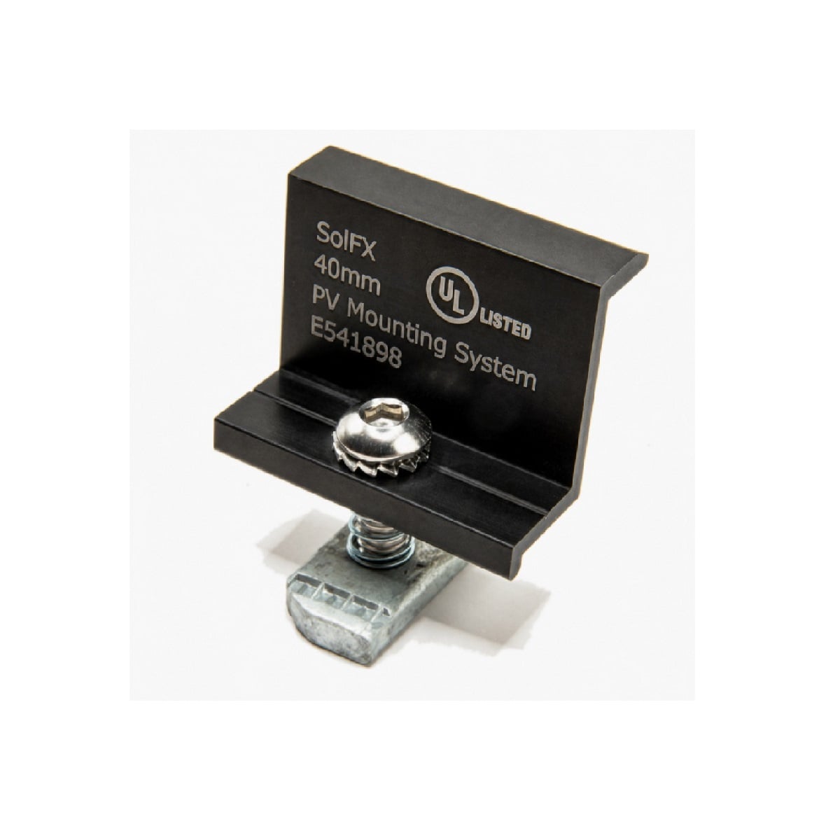 SolFX 40mm End Clamp Black Anodised Aluminium
