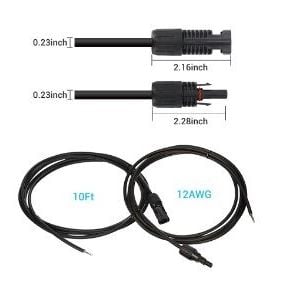Renogy Solar Panel to Charge Controller Kit 10 ft 12AWG Image