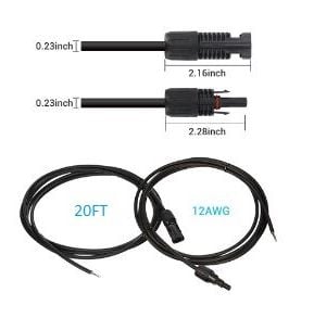 Renogy Solar Panel to Charge Controller 20 ft 12AWG Image
