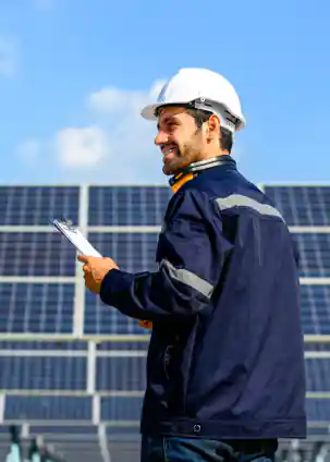 installer working in field