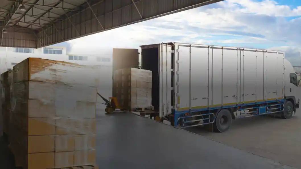 loading pallets on van