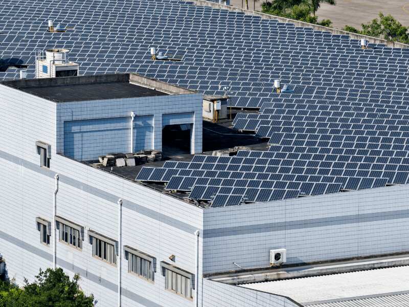 solar array on business