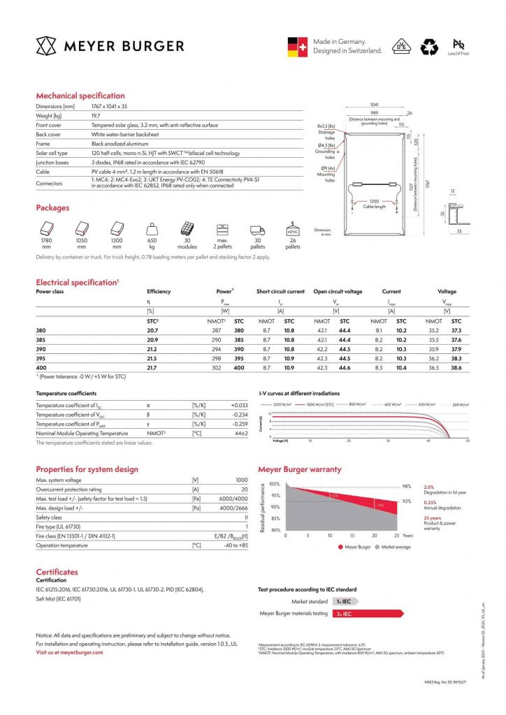 Meyer Berger White Spec Sheet page two