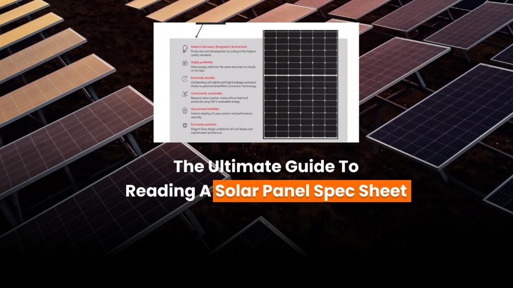 how to read solar panel spec sheet