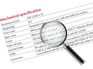 how to read solar panel spec sheet