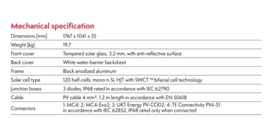 mechanical specification