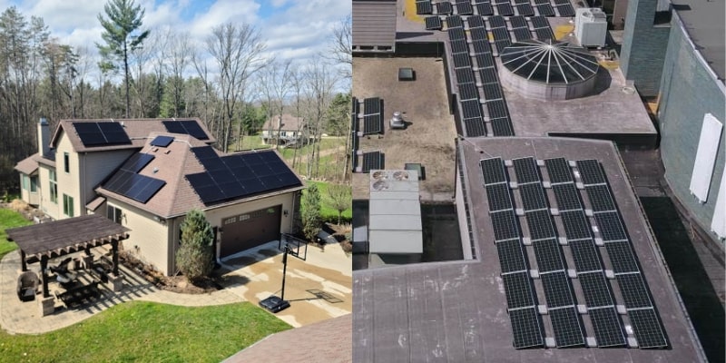 residential vs commercial solar panel size