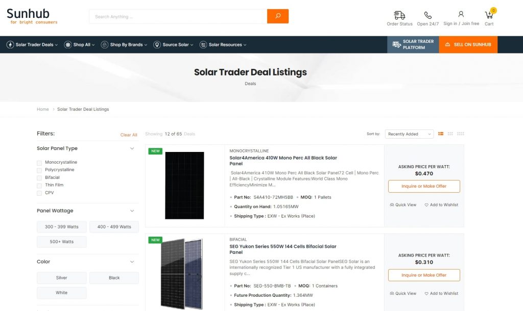 Sunhub Solar Procurement Platform