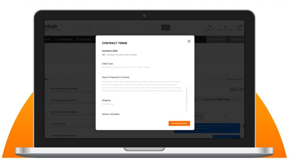 contract terms in solar trader platform