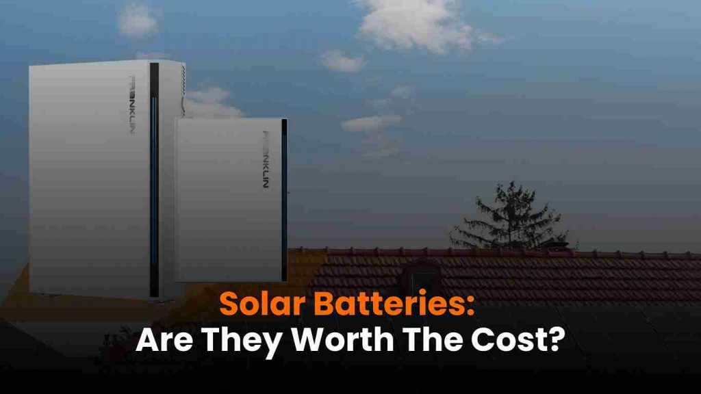 Solar batteries storing energy for home backup power.