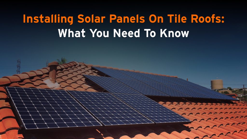 Solar panel installation on tile roof