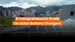 Solar battery chargers powering mobile devices outdoors