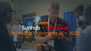 GoodWe in-booth training with Sunhub at RE+ 2025 Booth V3685