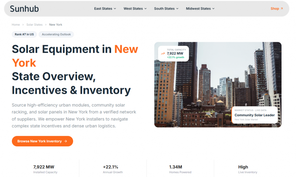 Solar Equipment in New York
State Overview,
Incentives & Inventory - blog